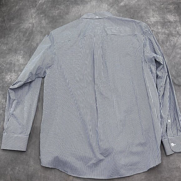 Duluth‎ Shirt Men Large Blue White Check Wrinkle Fighter Relax Fit OCBD Classic - Picture 8 of 8